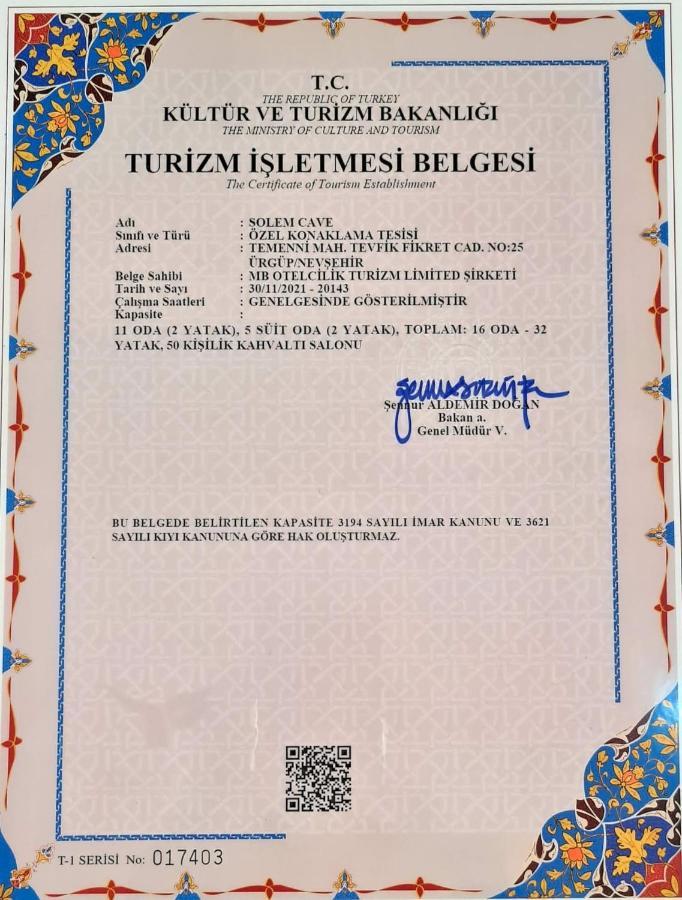 Solem Cave Suites Ürgüp Exterior foto